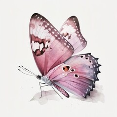 Fototapeta na wymiar Pink watercolor butterfly. Illustration Generative AI.