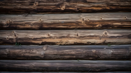 Wooden background. Old wooden wall of a rustic house with texture