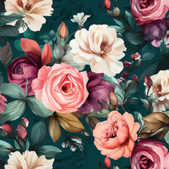 Floral wallpaper design with miscellaneous floral design. Created using ai generative. 