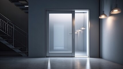 Aluminum modern entrance to a luxury house where the door is alsó remarkable. Generative AI Technology 
