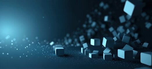 Modern digital abstract 3D background. Copy space. Based on Generative AI