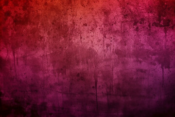 Fototapeta premium Aged effect overlay. Old film texture. Purple red gradient background with dust scratches. AI generative