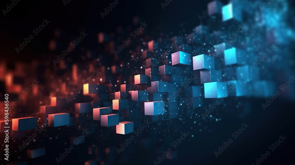 Poster modern digital abstract 3d background. copy space. based on generative ai