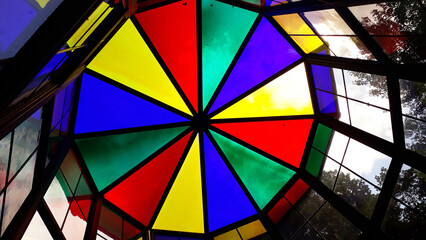 colored glass roof