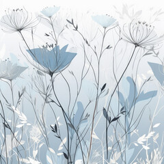 abstract background with light blue flowers