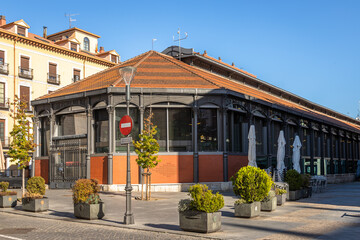 Outside view of the traditional Mercado del Val in Valladolid