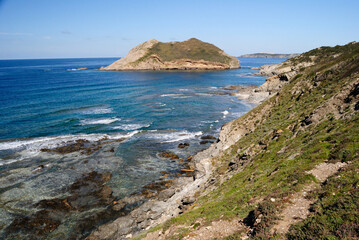 Fototapeta na wymiar La costa tra Cala Unia e l'Isola dei Porri