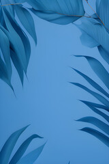Fototapeta na wymiar tropical leaves, deciduous plants with plain background, space for your text, generative ai