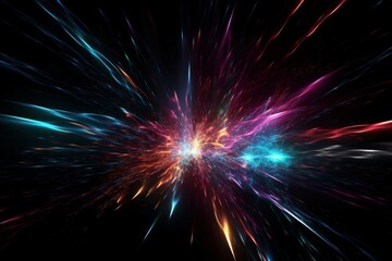 Fototapeta premium Sci-Fi Futuristic Starburst in Vibrant Colors, Generative AI
