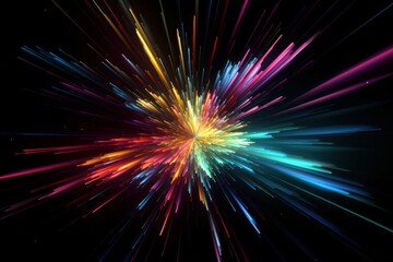 Sci-Fi Futuristic Starburst in Vibrant Colors, Generative AI
