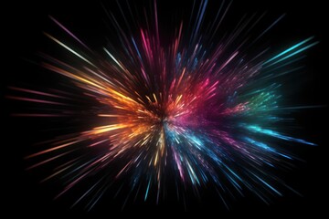 Sci-Fi Futuristic Starburst in Vibrant Colors, Generative AI