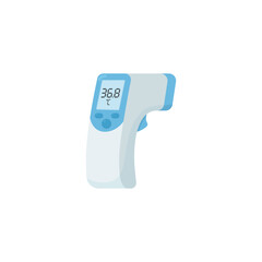 Digital contactless medical thermometer flat vector illustration isolated.