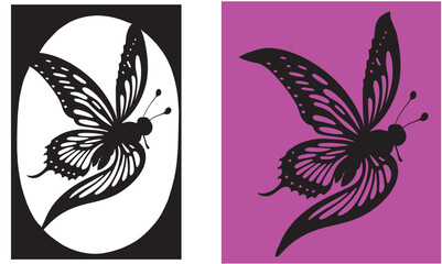 butterfly silhouette illustration vector design