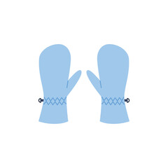 Warm mittens for winter sports, cartoon flat vector illustration isolated on white background.