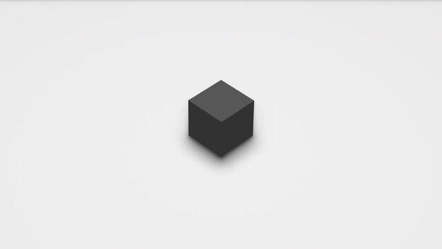 Abstract 3d render of disassembled and assembled cube shape in isometric view. Computer generated loop animation. 4K seamless animated background