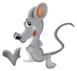cartoon happy scene with cheerful smiling mouse on white background illustration for children artistic painting scene