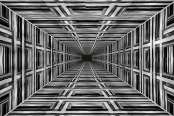 an intricate black and white abstract design. Generative AI