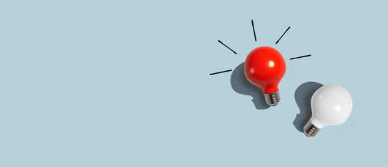 Red and white light bulbs
