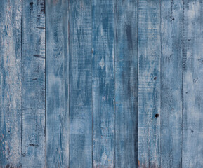 old weathered blue wood barn wall background with copy space