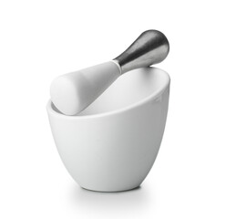 Mortar and pestle isolated on white background