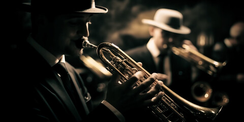 Obraz premium Jazz Band playing on Stage