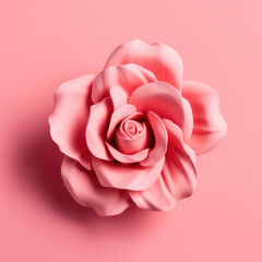pink rose isolated on pink background
