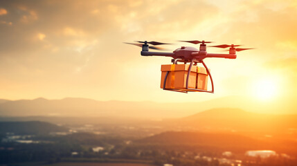 Fototapeta futuristic dron delivery obraz