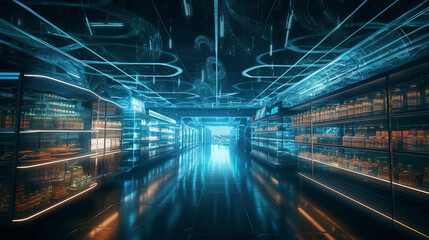 futuristic supermarket