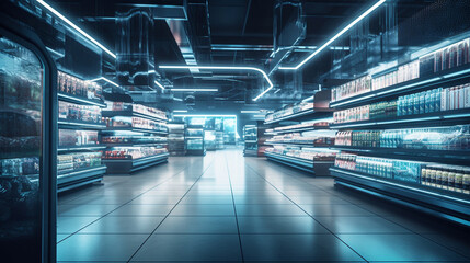 futuristic supermarket