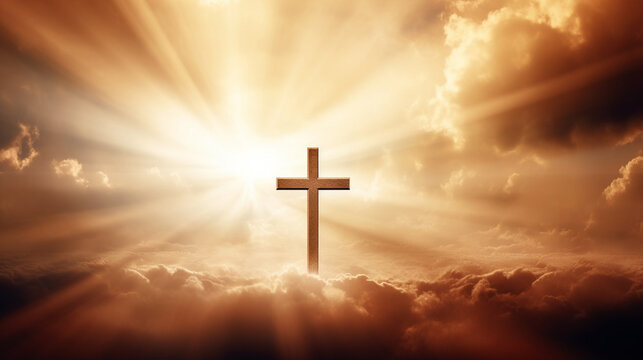 cross on the sky background, church