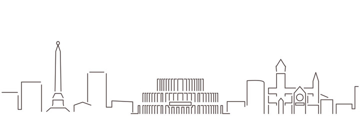 Minsk Dark Line Simple Minimalist Skyline With White Background