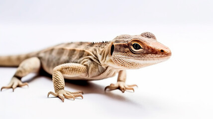 Naklejka premium A lizard on a white background. Generative AI