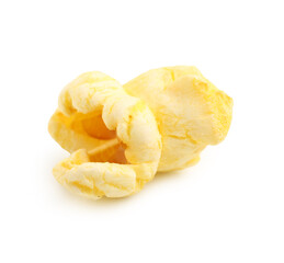 Crispy popcorn on white background