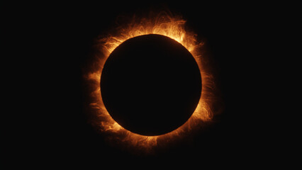 Solar eclipse in orange color