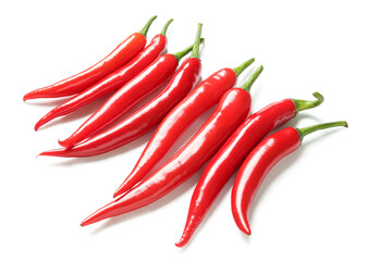 Fresh hot chili peppers isolated on white background