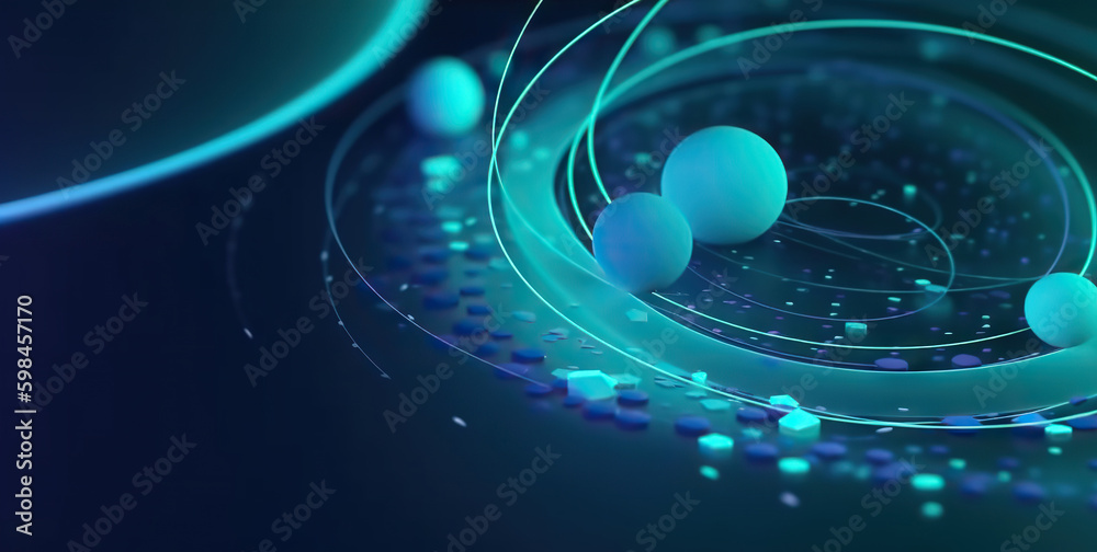 Poster modern digital abstract 3d background. copy space. based on generative ai