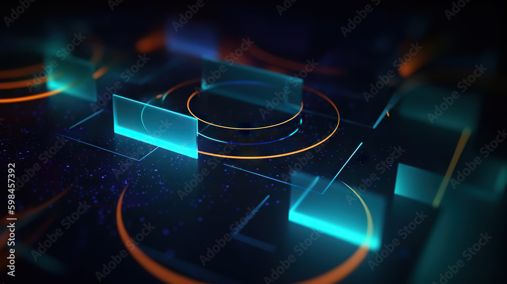 Poster modern digital abstract 3d background. copy space. based on generative ai