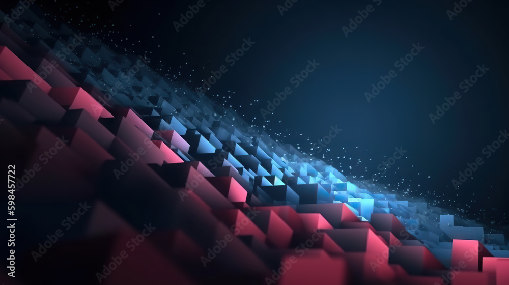 Aufkleber modern digital abstract 3d background. copy space. based on generative ai