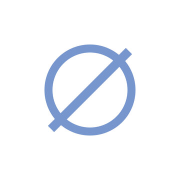 Empty set or null set or slashed zero icon symbol in mathematics. mathematics resources for teachers. Vector illustration isolated on white background.