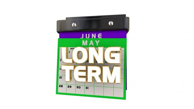 Long Term Calendar Outlook Goal Plan Strategy Days Weeks Months Years 3d Animation