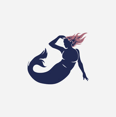 silhouette of a mermaid