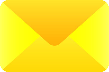 Envelope Email Icon In Yellow Gradient Color For Notification Message
