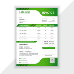 Professional and modern invoice vector design template.