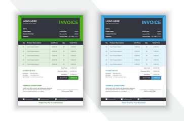 Elegant and clean invoice template. Vector illustration.