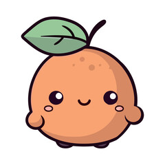 Cheerful mascot fresh organic fruit orange Generative AI