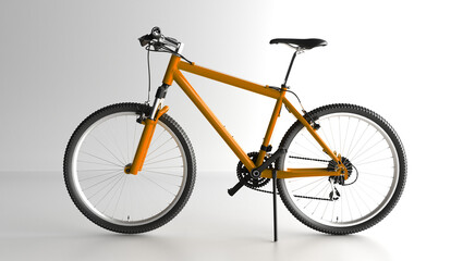 Fototapeta premium Yellow Road Bike Isolated. 3D rendering. Speed Racing Bicycle.