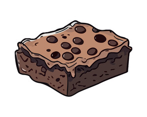 Sweet dessert slice with chocolate and cream icing Generative AI