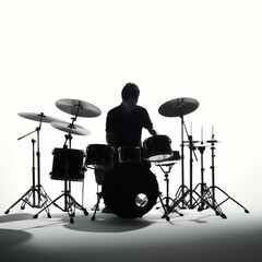 silhouette of drummer isolated vector illustration on white background for logo, graphic design, advertising, and marketing. generative ai