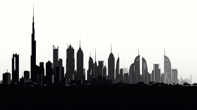 city silhouette - isolated vector illustration on white background for logo, graphic design, advertising, and marketing. generative ai