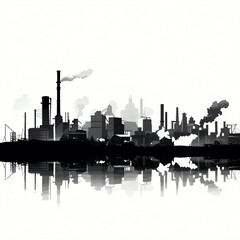 factories silhouette - isolated vector illustration on white background for logo, graphic design, advertising, and marketing. generative ai